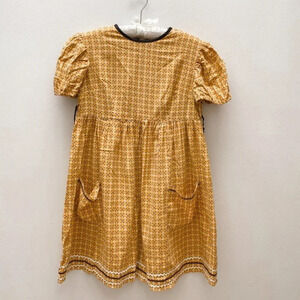 Vintage - 1960s Yellow Checkered Handmade Dress